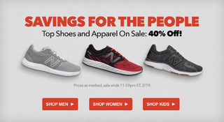 40% off site wide | Joe’s New Balance Outlet